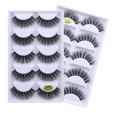 5 пар настоящие накладные норковые ресницы 3D натуральные накладные ресницы 3d норковые ресницы Мягкие Накладные ресницы набор для макияжа Cilios G800
