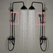 Oil rubbed Bronze Single Lever 8 Rainfall Shower Tub Mixer Faucet Wall Mount with Slide Bar