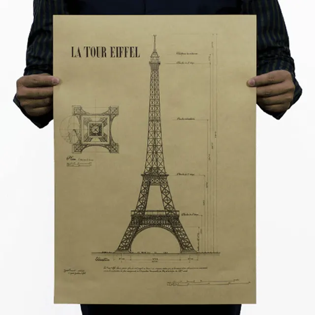 Романтический Париж город Ретро старинные плакат декоративные Эйфелева Башня живопись Художественная Галерея musemn украшения 51x35.5 см