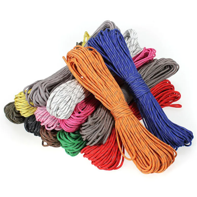 

10 FT 550 Paracord Parachute Cord 7 Strand Luminous Reflective Lanyard Rope 7 color choice camping hiking useful kits