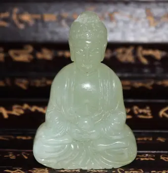 

6.5 CM china Buddhism Ancient White Jade Sakyamuni Amitabha Buddha Pendant