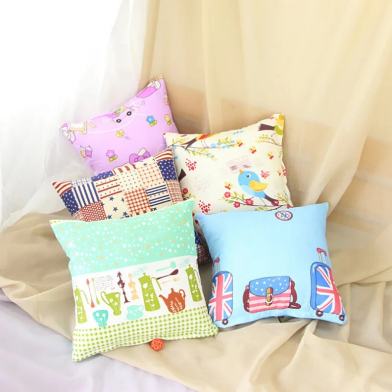

2017 1Pcs Pop 40*40cm Family Cover House Plush Pillow Home Room Office Back Throw Home Pillow Cover Pillowcase