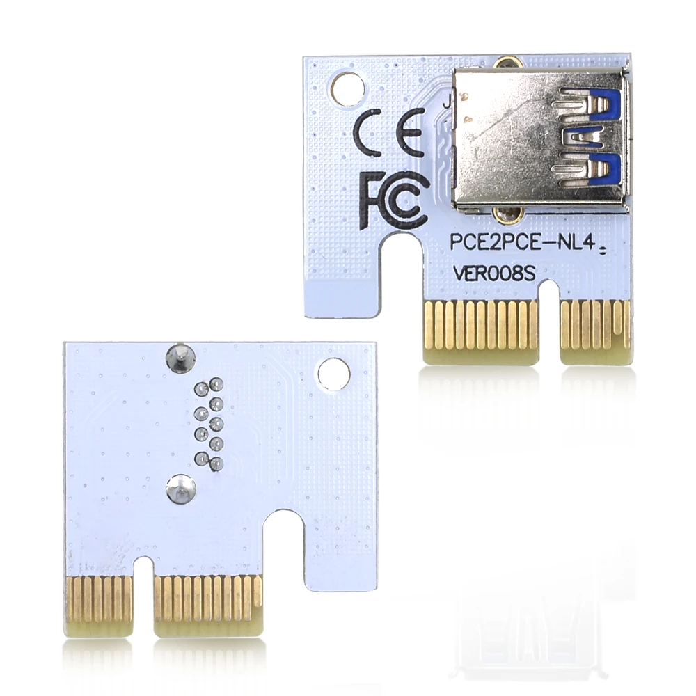 Райзер TISHRIC VER008S 3 в 1 Molex 4Pin SATA 6PIN PCI Express PCIE E карта 008s 1x до 16x USB 0 для майнинга