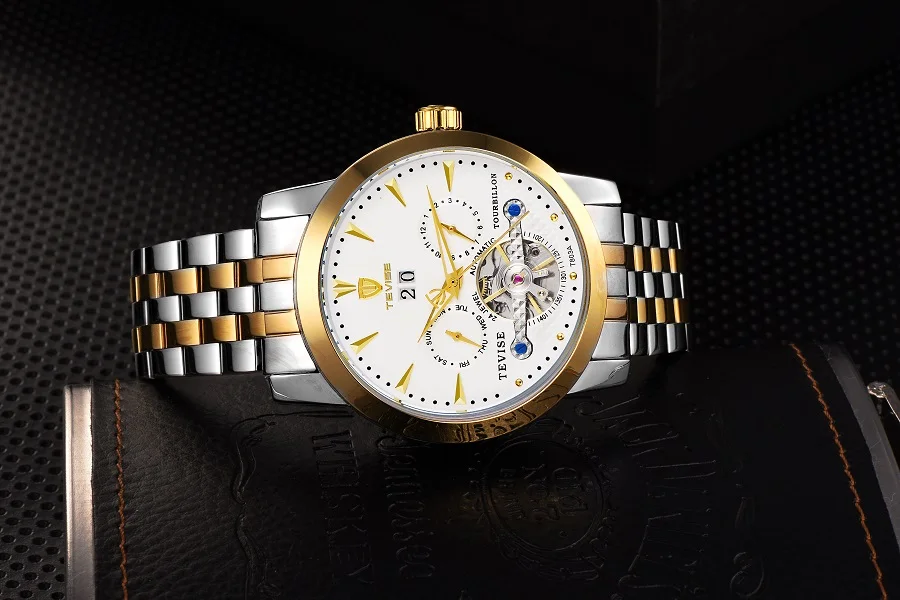 TEVISE Mechanical Watches Complete Calendar Auto Date Luminous 24 Jewel Tourbillon Automatic Watch Men Luxury Clock Men 2017  (1)