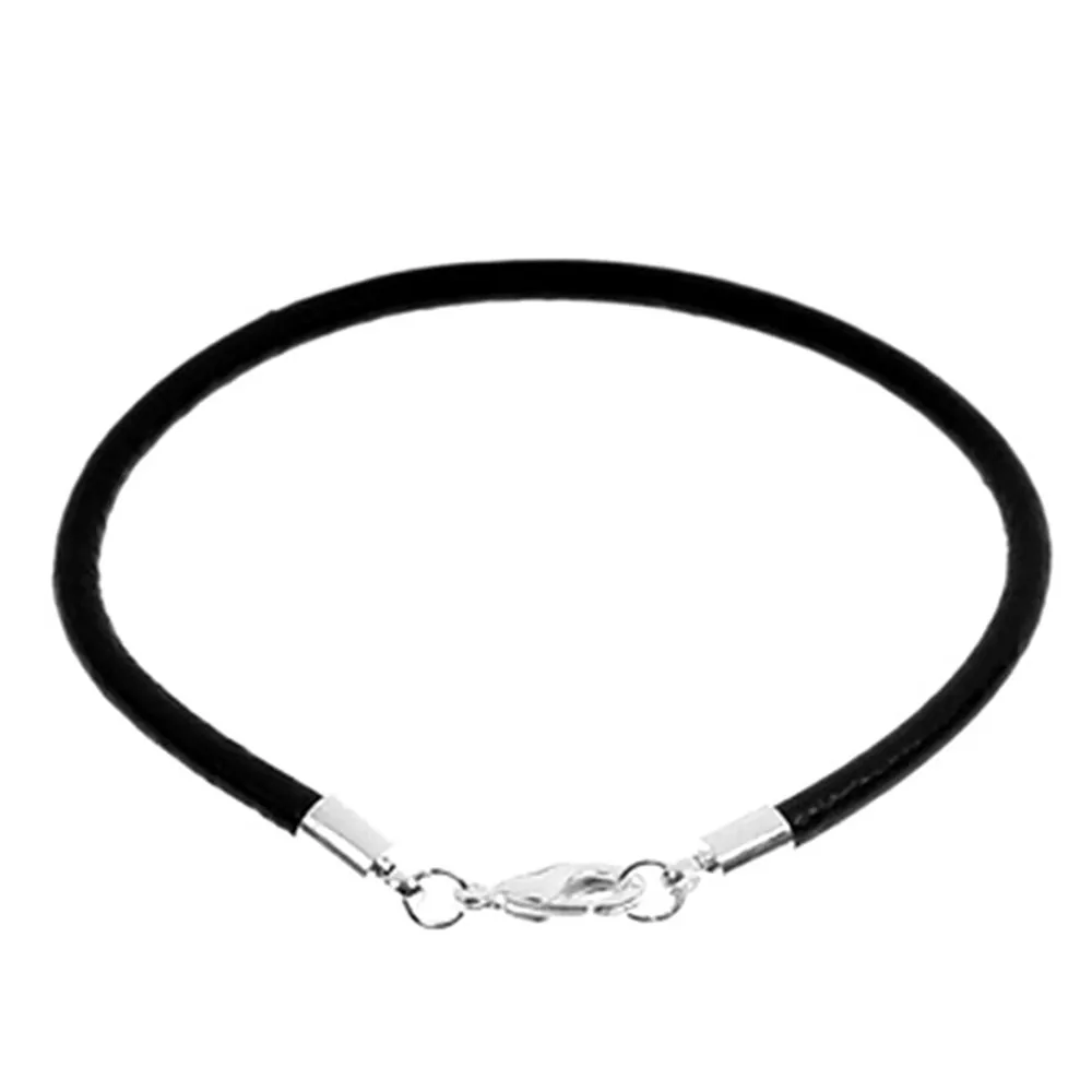 DOUBLE NOSE Wholesale Lots Lobster Claw Clasp Black Leather Chain Bracelet For Diy Bracelets