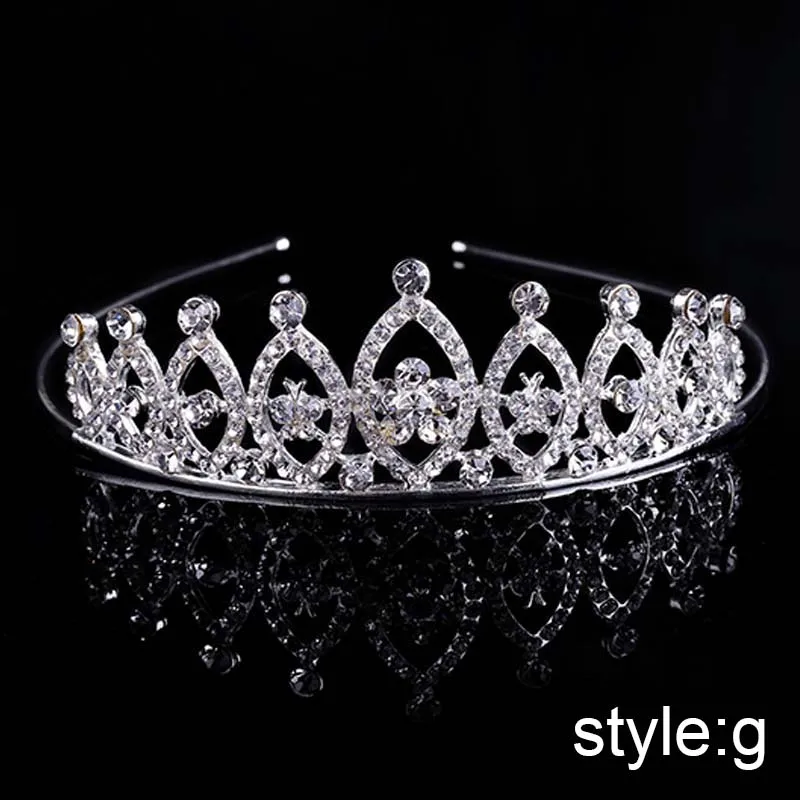 

Silver Crystal Princess Tiaras and Crowns Bridal Diadem Headpiece Women Girls Head Jewelry Hair Piece Accessories for Kid VL