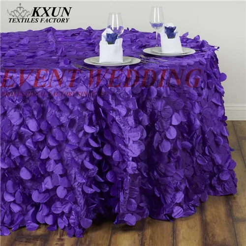 5 шт тафты вышитые скатерти круглые прямоугольные скатерти для украшения свадебного мероприятия - Цвет: purple