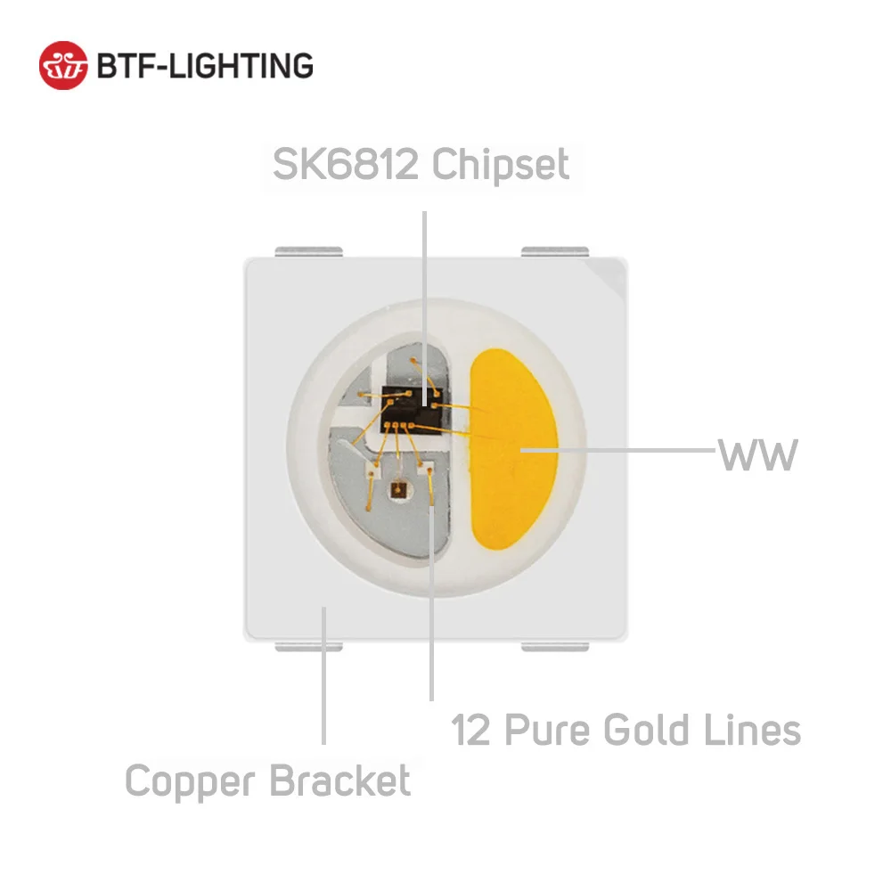 10~ 1000 шт. SK6812 RGBW(RGB+ белый/теплый/натуральный) 5050SMD(аналогично WS2812B) индивидуально адресуемый цифровой светодиодный чип Pixel 5V