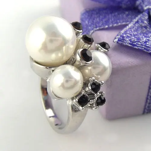 Женское металлическое кольцо с имитацией под жемчуг|pearl ring|pearl rings for womenrings women |