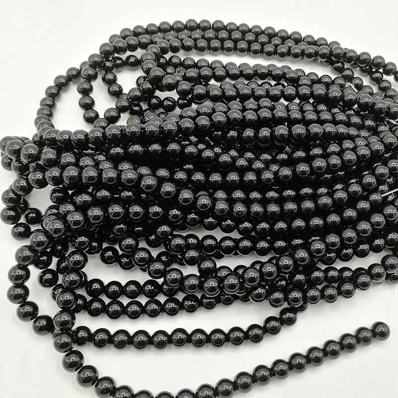 

4/6/8/10/12MM Black Onyx Stone Beads Natural Stone Beads and Beads for Jewelry Making DIY Bracelet Necklace Jewelery Strand 15"