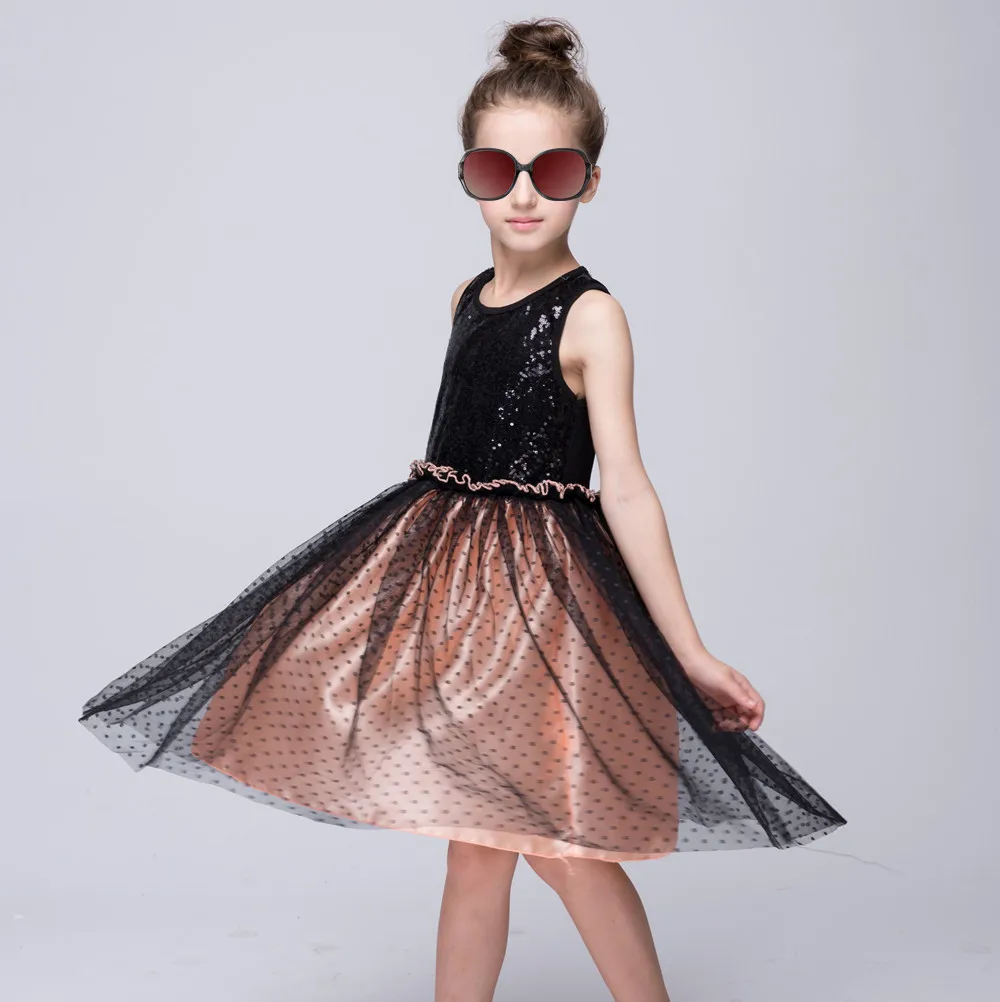 For Age 2 8T Girls Sequins Party Princess Dress Cotton&Fiber Patchwork