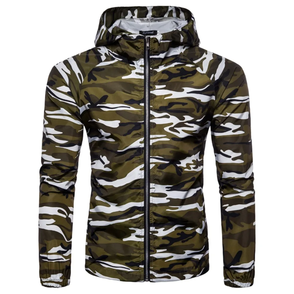 Men Camouflage Jackets Autumn Casual Hoodie Thin Military Tactical Jacket Waterproof Windproof Coat