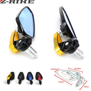 

CNC Motorcycle 7/8" 22mm handle bar grips Bar End Mirrors Motorcycle Rearview Mirror For kawasaki z800 z750 yamaha r6 mt09 07 fz