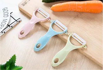 

1PC Kitchen Multifunctional Peeler Vegetable Fruit Peeler with Non-Slip Comfortable Handle Slicer Ceramic Cutlery Peeler ENX 020