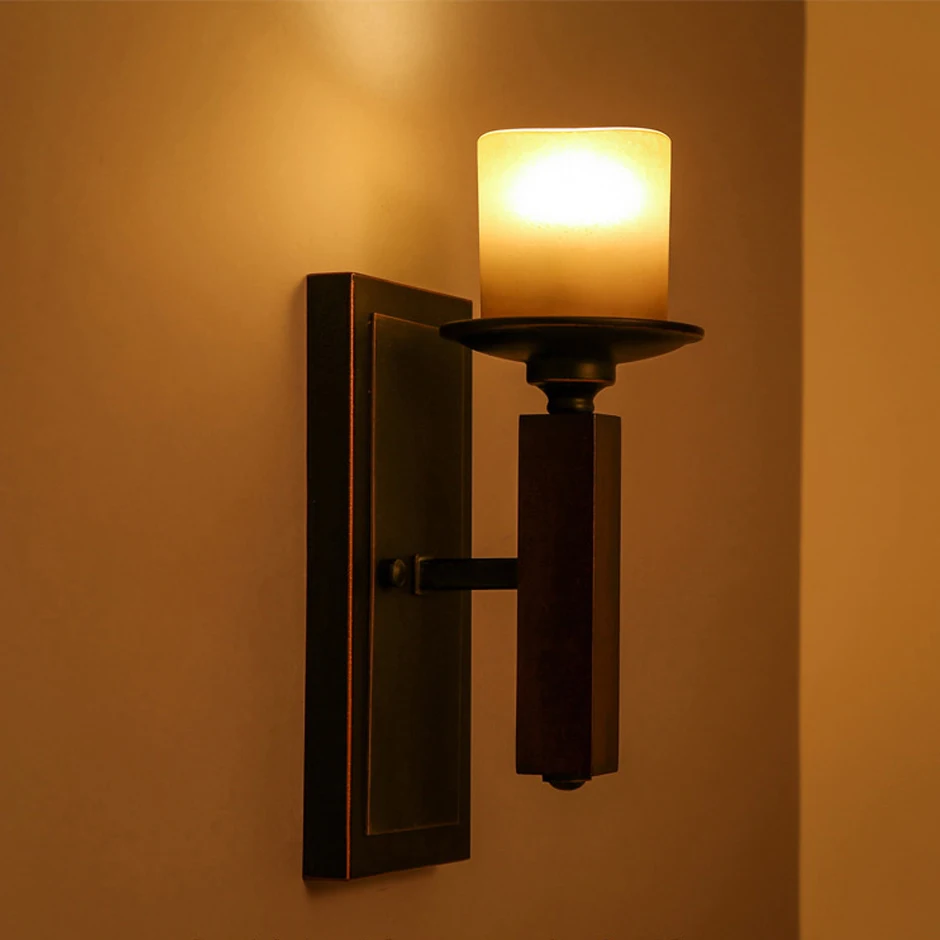 led e14 Loft Iron Glass Candle LED Lamp LED Light Wall lamp Wall Light