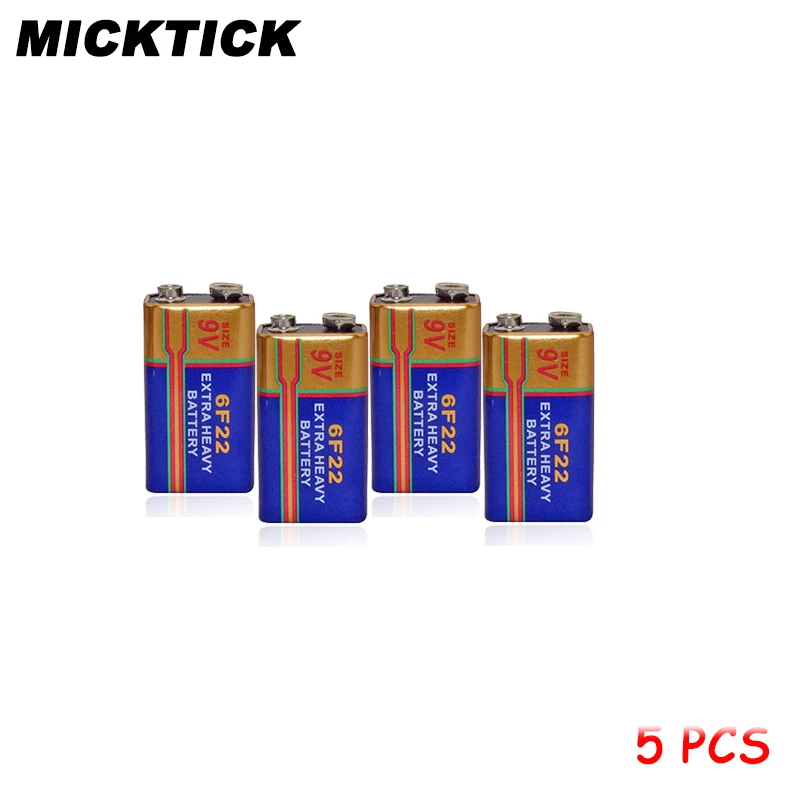 

NEW 5pcs 5x 6F22 New Alkaline Battery 9V Laminated Carbon Batteries for Alarm Wireless Microphone Mercury Free Long working life
