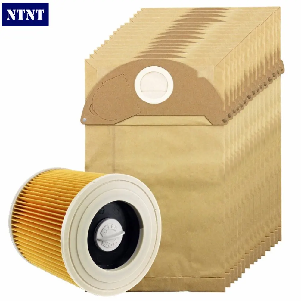 

NTNT Free Post New 15 Pcs dust bag and 1X Filter Kit For Karcher Vacuum Cleaner A2054,A2064 15 Bags