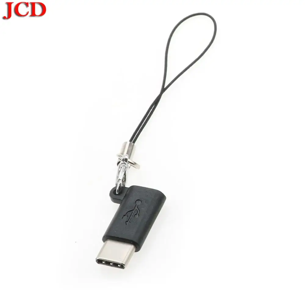 JCD для Micro USB для Xiaomi женский Тип C 3,1 штепсельный кабельный переходник круглый кабель для зарядки и синхронизации данных USB C конвертер для samsung S8/для LG G5 G6 - Цвет: black