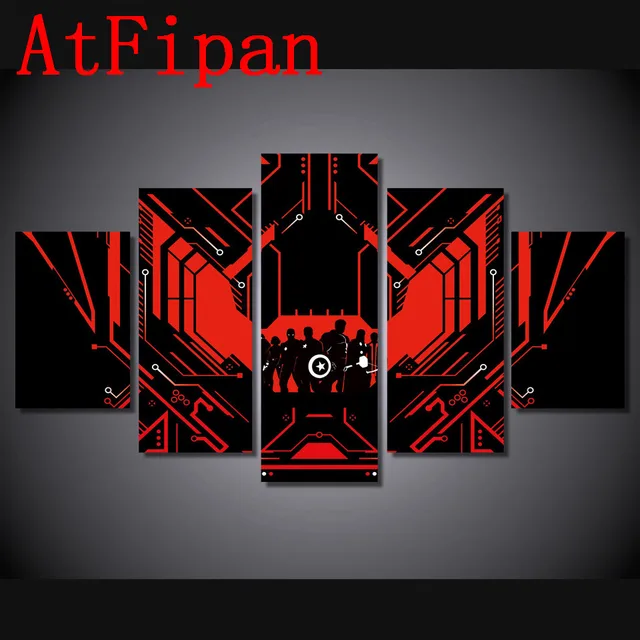 Atfipan Large Hd Modular Wall Paintings 5p Exclusive The Avengers Atfipan Large Hd Modular Wall Paintings 5p Exclusive The Avengers Age Poster Modern Painting On Canvas