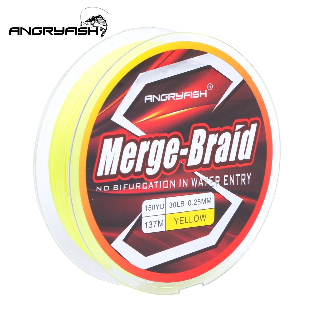 Angryfish 2019 جديد 150yd/137 m خيط صنارة الصيد PE النار النقي فلوريد المغلفة دمج-جديلة 8 السواحل مضفر خيط صنارة الصيد