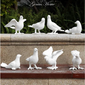 

Outdoor Courtyard White Dove Figurines Statue Home Furnishing Decoration Crafts Simulated Resin Animal Park Birds Ornament Decor