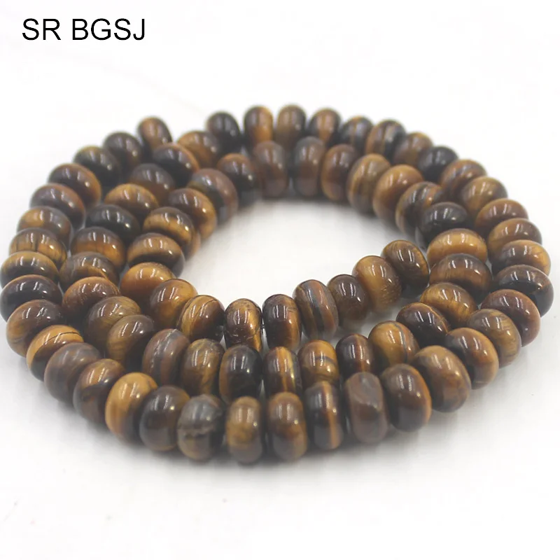 

Free Shipping 5x8mm Rondelle Yellow Tiger Eye Natural Stone Gems Jewelry Making Loose Beads Strand 15
