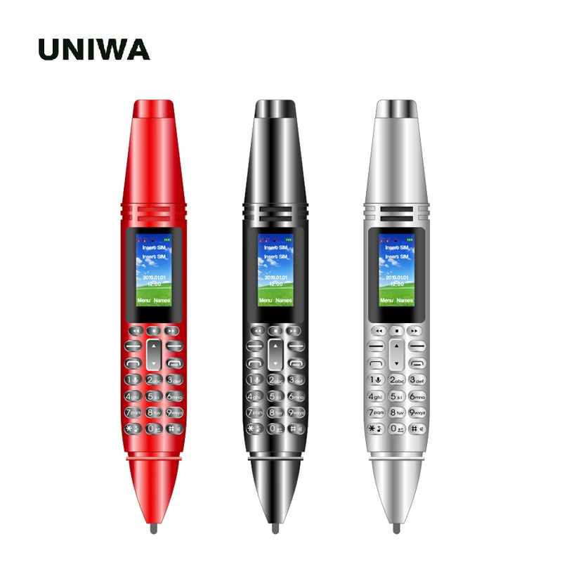 UNIWA Mini Pen Mobile Phone Magic Voice Kid Bluetooth Wireless 2G Unlocked Small Cellphone Wireless FM Radio Pen Style AK007 UNIWA Mini Pen Mobile Phone Magic Voice Kid Bluetooth Wireless 2G Unlocked Small Cellphone Wireless FM Radio Pen Style AK007