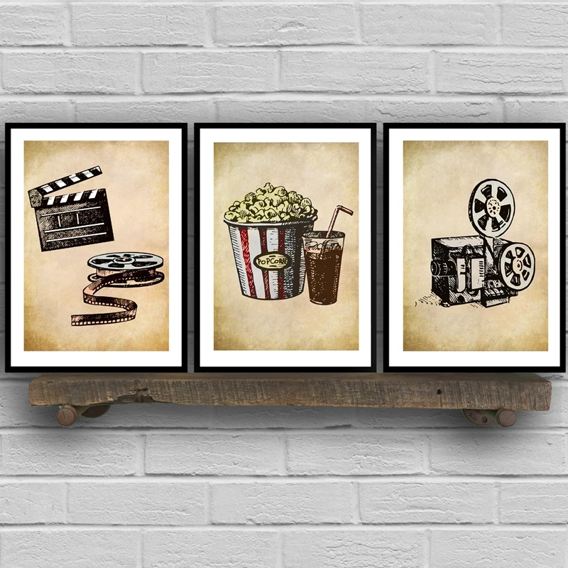 Popcorn Print Movie Theater Decoration
