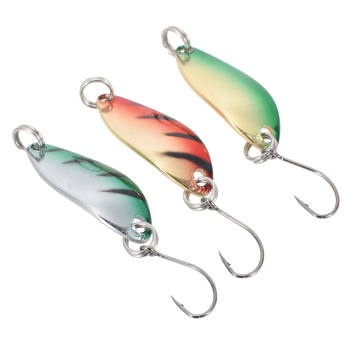 New 12Pcs Colorful Metal Spoon Lure Spinner Bait Hard Sequins Fishing Tackle Box For Trout Artificial Trout Lure Tackle Set