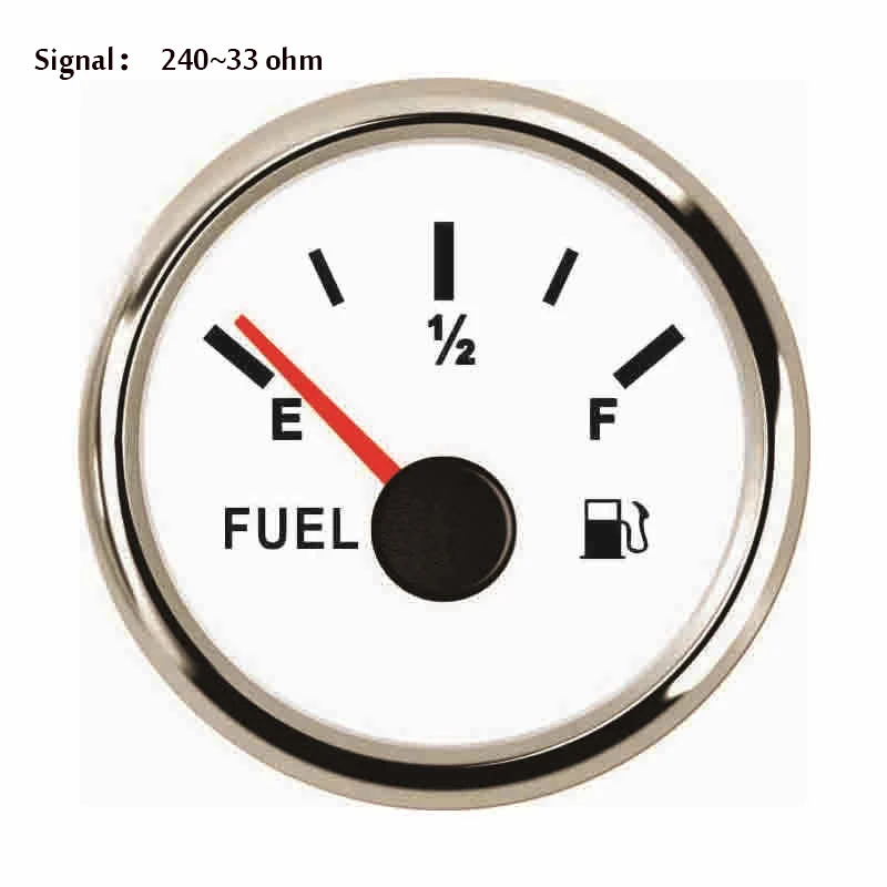 52 мм Автомобильный лодочный масляный индикатор уровня в резервуаре 240~ 33 Ом/0~ 190 Ом, пригодный для подачи топлива поплавковый выключатель - Цвет: White Silevr 240 ohm