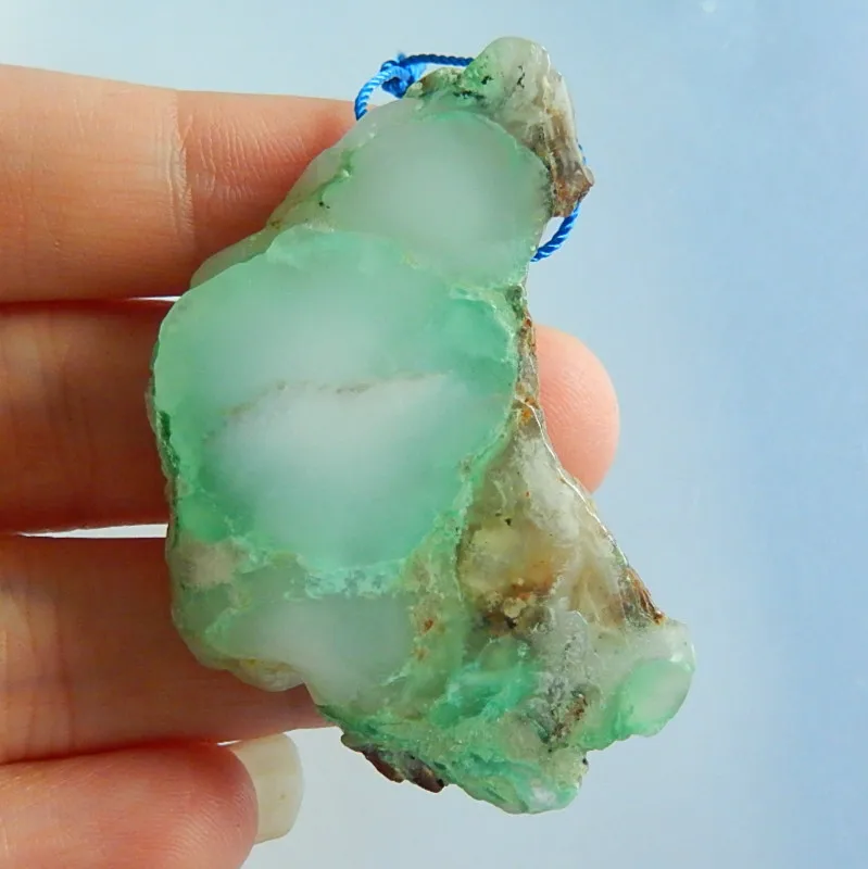 Природных ювелирных камней, самородок хризопраз, Мода Gemstone бисера, 52x38x9 мм, 24.04 г