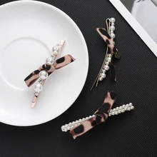 Летняя элегантная ткань и жемчуг заколки для волос металлический леопардовый дизайн оснастки заколки палочка, Шпилька для волос заколки для волос бант аксессуары для волос