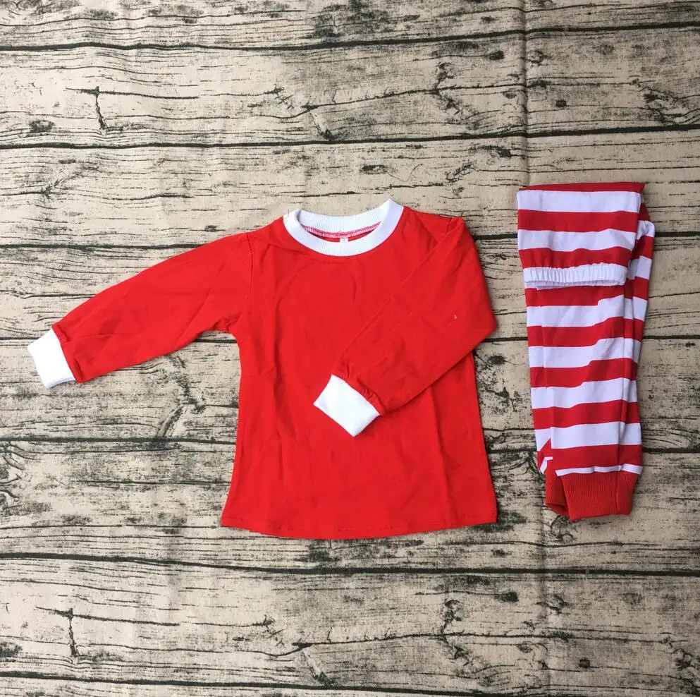 Модные красные черные клетчатые детские пижамы для малышей длинные рукава Рождественский комплект одежды ребенка блокировки вязать