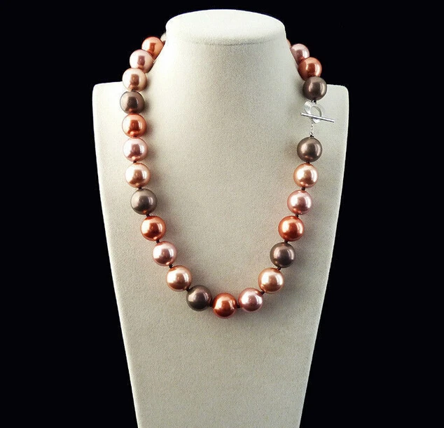 

DYY+++907 Beautiful 14mm Multicolor South Sea Shell Pearl Necklace 18''jewelry -Bridal jewelry free shipping