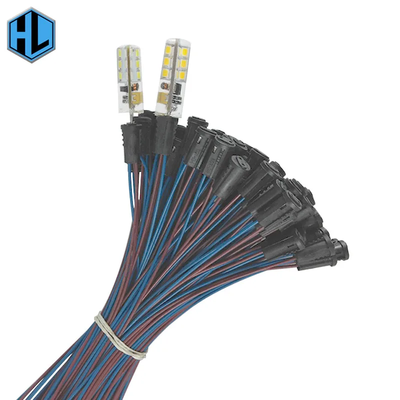 

10pcs/lot 50cm Wire Length G4 Led Lamp Holder Black Bakelite Lamp Plug With Cable Socket G4 Base Lamp Foot Socket