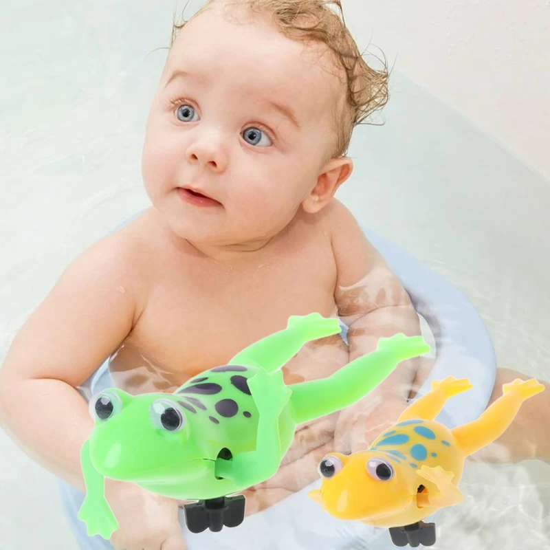 

Cute Wind up Swimming Cute Frog Toy Clockwork Stop Crying Baby Kids Bath Wind Up Toys Toys