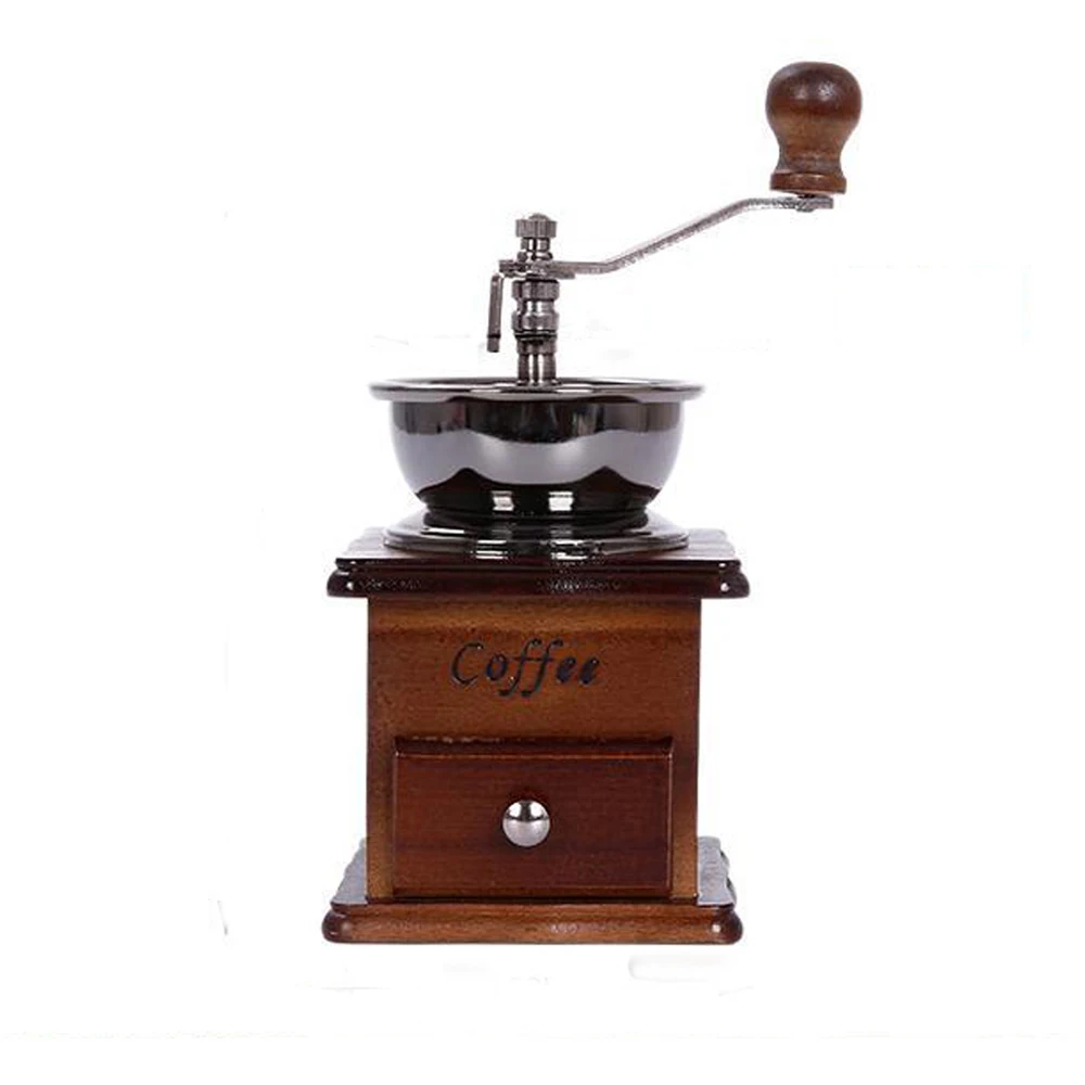Brand New Vintage Retro Coffee Grinder Manual Bean Mill With Wooden Coffee Box Hand Grinder As a