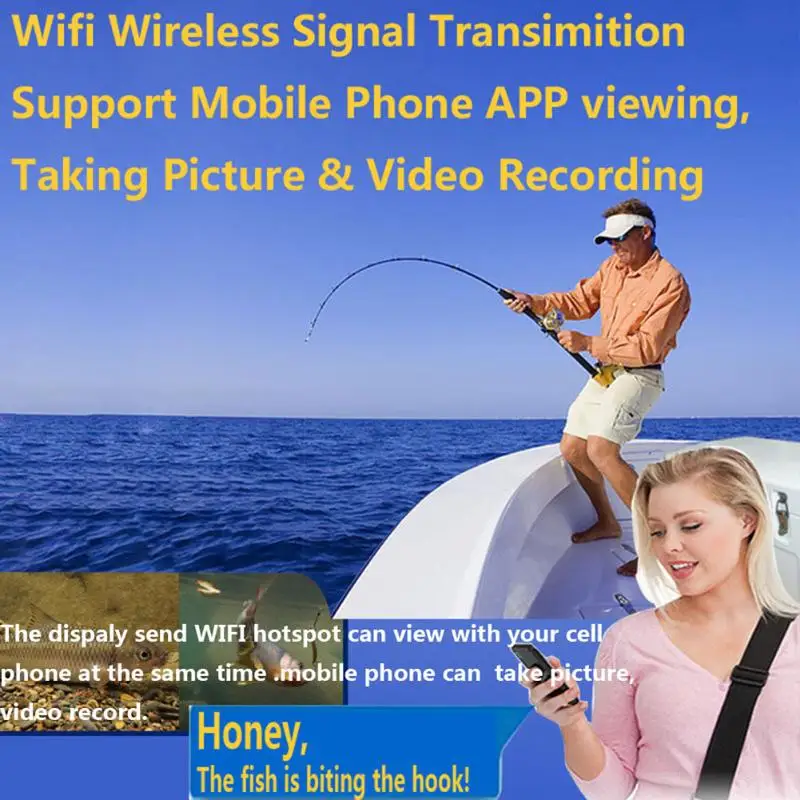 15/20 متر WIFI اللاسلكية الصيد كاميرا 1000TVL الفيديو الذكية الهاتف App التحكم عن بعد البصرية تحت الماء الأسماك مكتشف مع 12 قطع LED