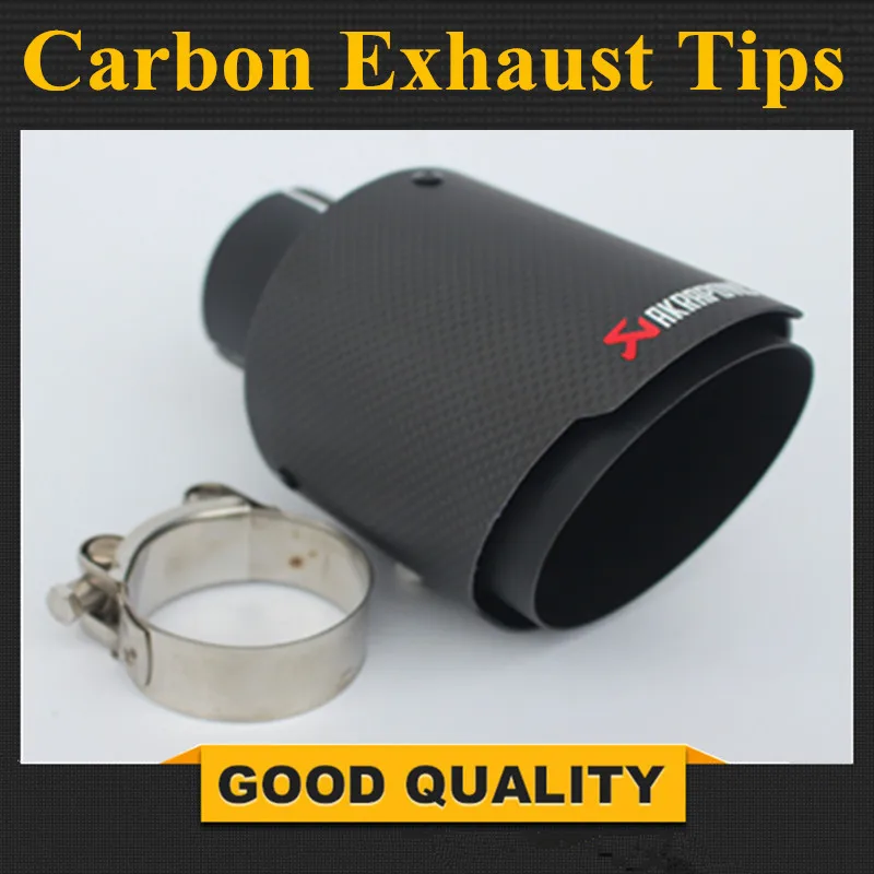 Matte Black Stainless Steel Akrapovic exhaust car carbon Exhaust Tip car styling exhaust pipe muffler tip