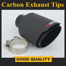 Matte Black Stainless Steel Akrapovic exhaust car carbon Exhaust Tip car styling exhaust pipe muffler tip