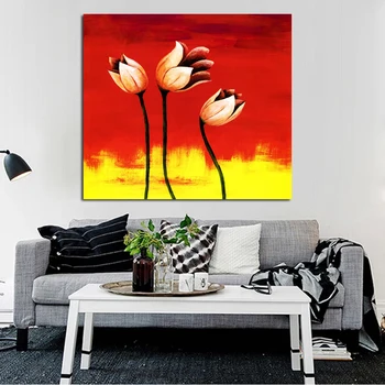 

Handpainted Free Shipping Pictures Abstract Flowers Art Oil Painting on Canvas Modern Wall Stickers Home Decor Oil Paintings