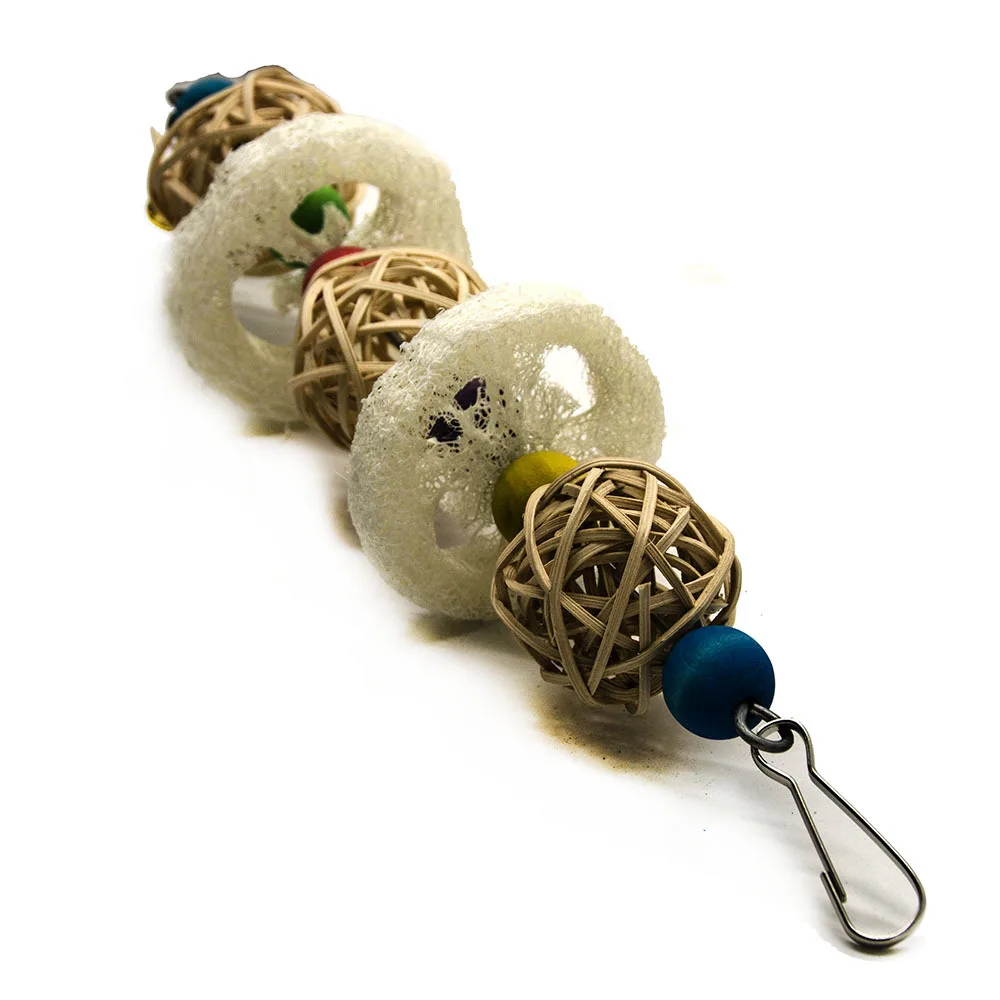 Женская клетка игрушки клетки какаду Conure Loofah губка Попугай Птицы с