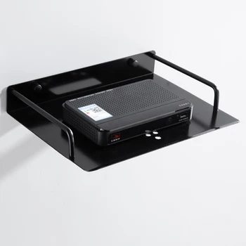 

High Quality Black TV Set Top box Wall Mounting Support Rack Shelf Bracket, Wireless Wifi Router Storage Organizer Container Box