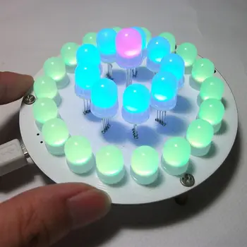 

DIY Kit Touch Control RGB LED Aurora Tower Light Cube 51 SCM Electronic Diy Kits