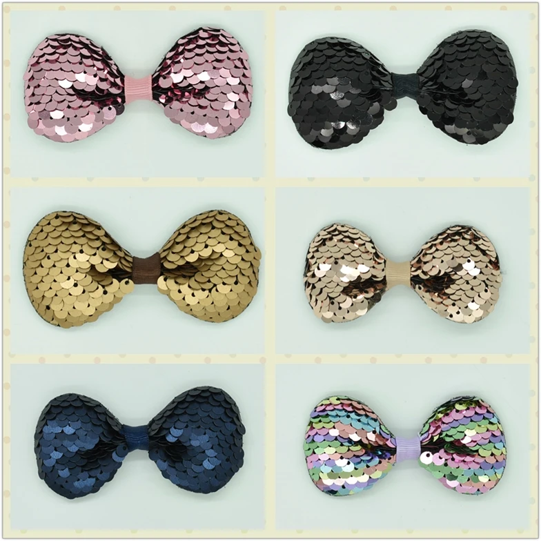 Girls Adorable Sequined Hair Bows Variations