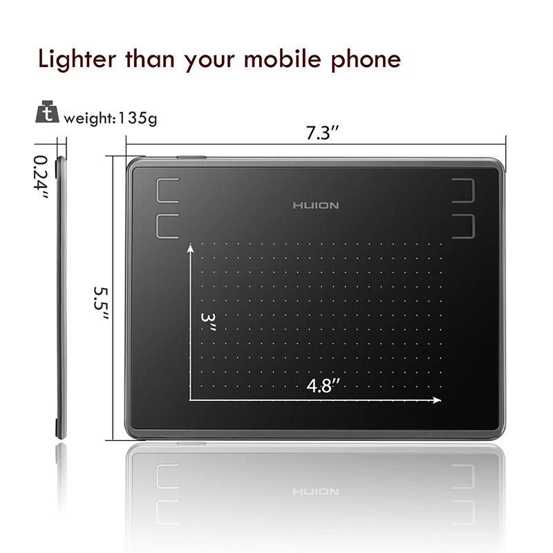 Huion H430p Comprimidos Digitais Assinatura Gráficos Desenho Caneta Tablet Jogo Osu Tablet com Caneta sem Bateria Não Incluindo Luva Tablets digitais - Imagem 3