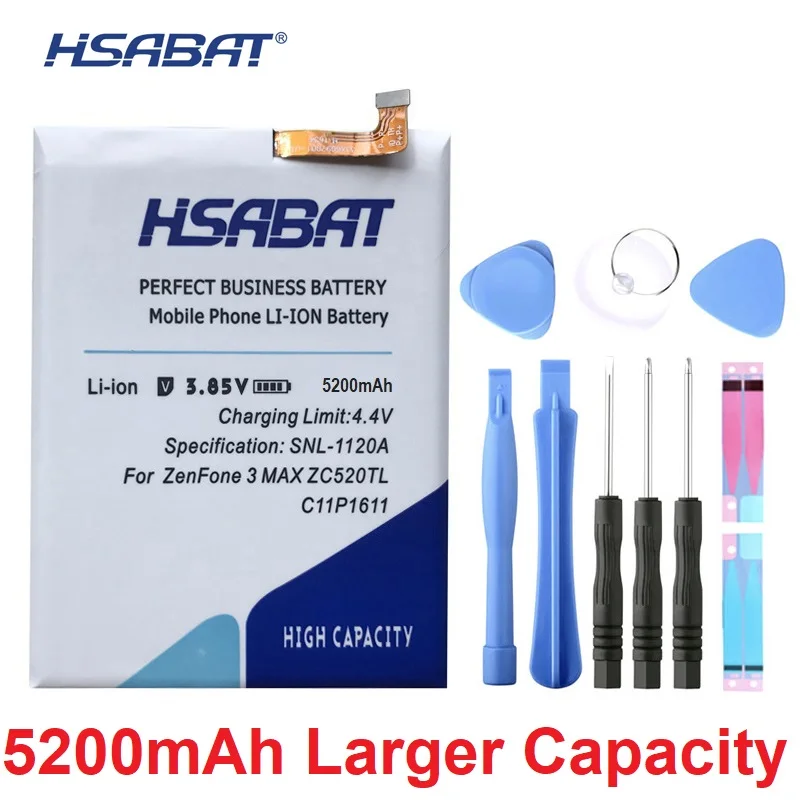 

HSABAT 2019 New 5200mAh Battery For C11P1611 ASUS Zenfone 3 Max Z3 Max ZC520TL X008DB PegASUS 3 X008 X008D Z01B free shipping