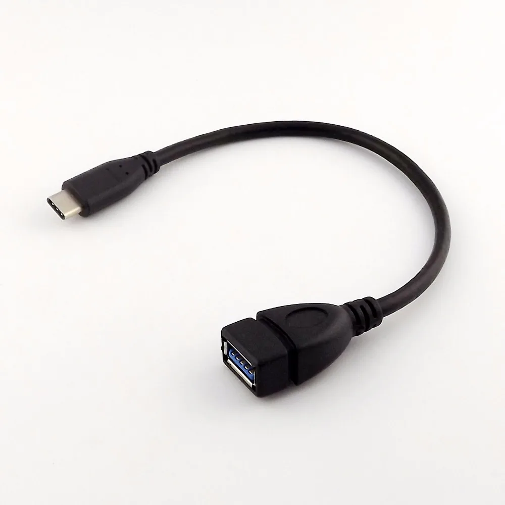 

1pcs Black 25cm USB 3.1 Type C Male to USB 3.0 Type A Female M/F Adapter OTG Charging Data Sync Charge Cable For Macbook