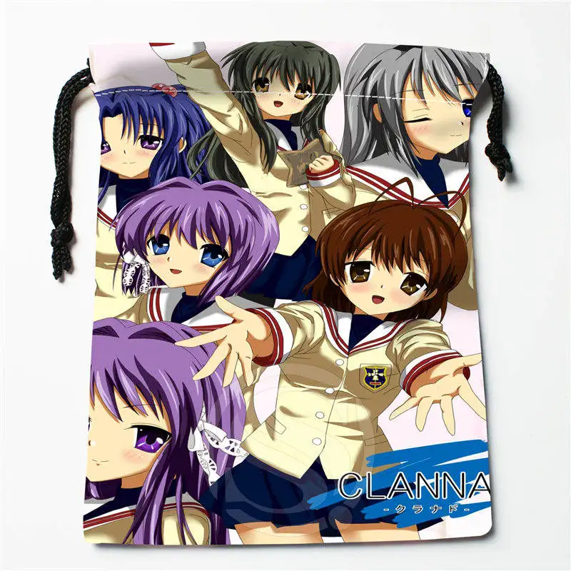 J w47 New CLANNAD Custom Printed receive Bag Compression Type drawstring bags size 18X22cm W725 DWl47