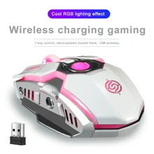 Беспроводная мышь Бесшумная эргономичная игровая мышь 7 клавиш RGB подсветка 2400 dpi для ноутбука UY8